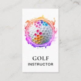 Cartão De Visita *~* AP94 QR Chamas Bola de Golfe Colorida Arco-í