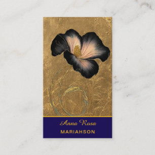 Cartão De Visita *~* AP98 Flor Elegante Dourado 17 Vintage QR