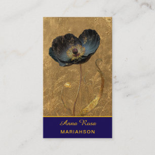 Cartão De Visita *~* AP98 Flor Elegante Dourado 27 Vintage QR