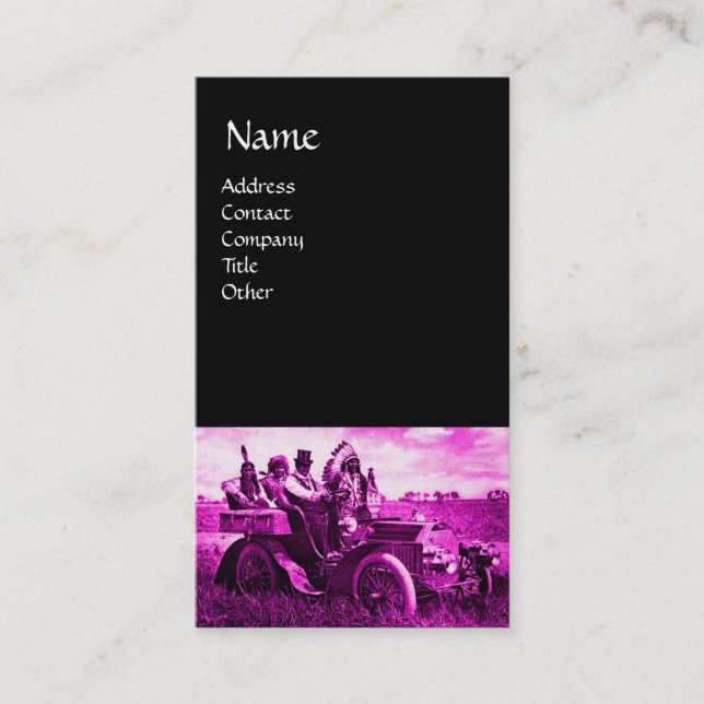 CARTÃO DE VISITA APACHES E GERONIMO CONDUZINDO UM CARRO A MOTOR (Frente)