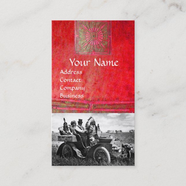 CARTÃO DE VISITA APACHES E GERONIMO CONDUZINDO UM CARRO A MOTOR (Frente)
