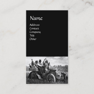 CARTÃO DE VISITA APACHES E GERONIMO CONDUZINDO UM CARRO A MOTOR