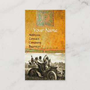 CARTÃO DE VISITA APACHES E GERONIMO CONDUZINDO UM CARRO A MOTOR