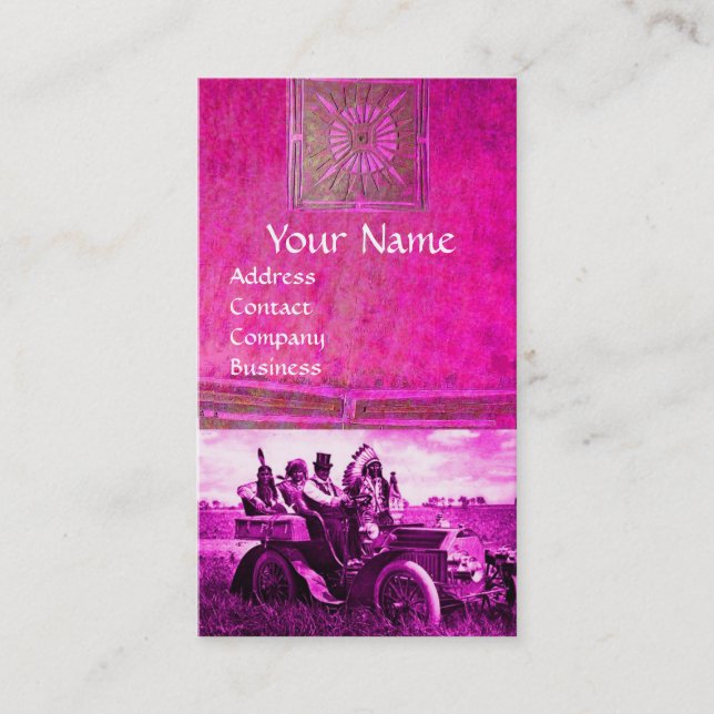 CARTÃO DE VISITA APACHES E GERONIMO CONDUZINDO UM CARRO A MOTOR (Frente)