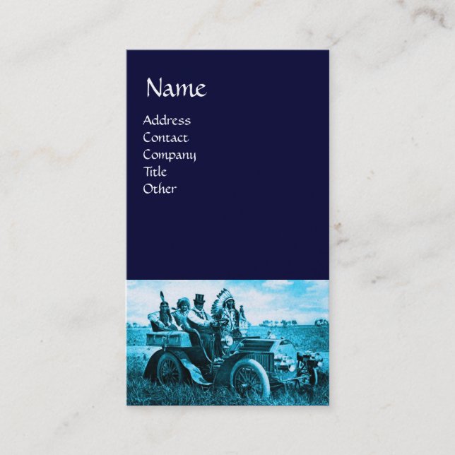 CARTÃO DE VISITA APACHES E GERONIMO CONDUZINDO UM CARRO A MOTOR (Frente)