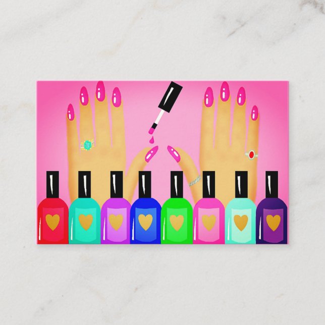 Cartão De Visita Apanhei-O! Salon Pink (Frente)