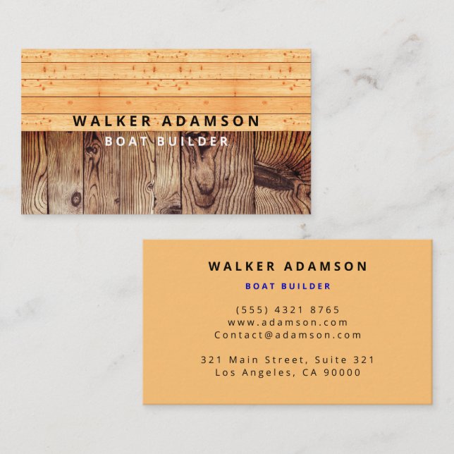 Cartão De Visita Aparência de Madeira em grão - Profissional (Frente/Verso)