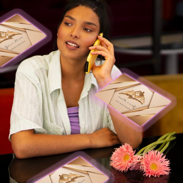 Cartão De Visita Apartamentos Imóveis Hipotecas Valores Domésticos  (Real Estate Apartments Mortgages Home Values Gold Business Card)