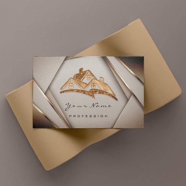 Cartão De Visita Apartamentos Imóveis Mortgages Casa Dourada (Real Estate Apartments Mortgages Home Gold Business Card)