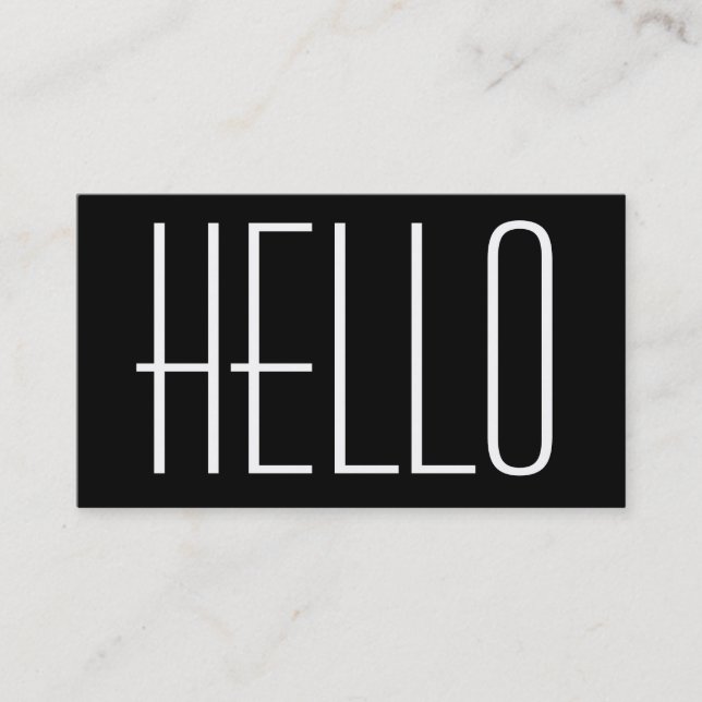 Cartão De Visita Apenas diga olá! o preto (Frente)
