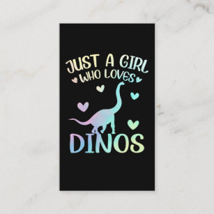 Cartão De Visita Apenas Uma Menina Que Ama Dinos Cute Dinossaur