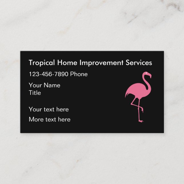 Cartão De Visita Aperfeiçoamento da Casa de Flamingo Tropical  (Frente)
