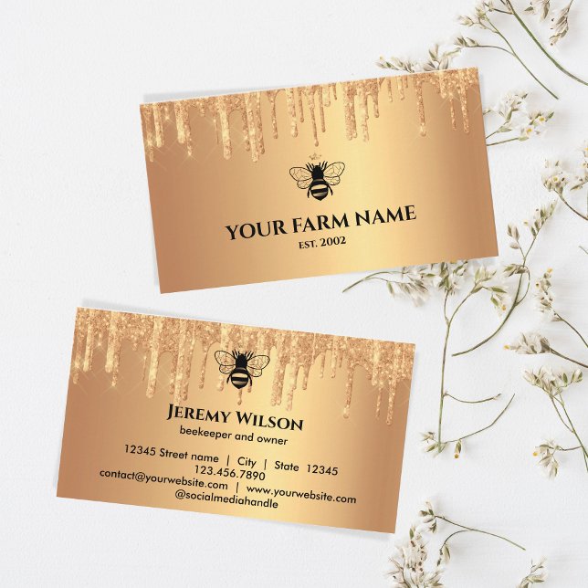 Cartão De Visita Apiarista Apiarista Abelhas Honeycomb Bu (Criador carregado)