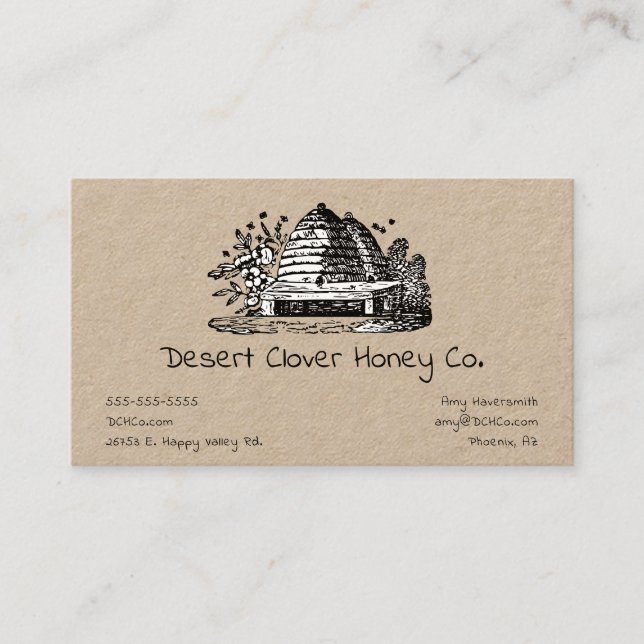 Cartão De Visita Apicultura Mel Apiário Fresco (Frente)