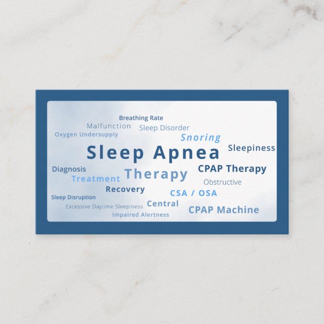 Cartão De Visita Apneia do sono - terapia da máquina CSA OSA (Frente)