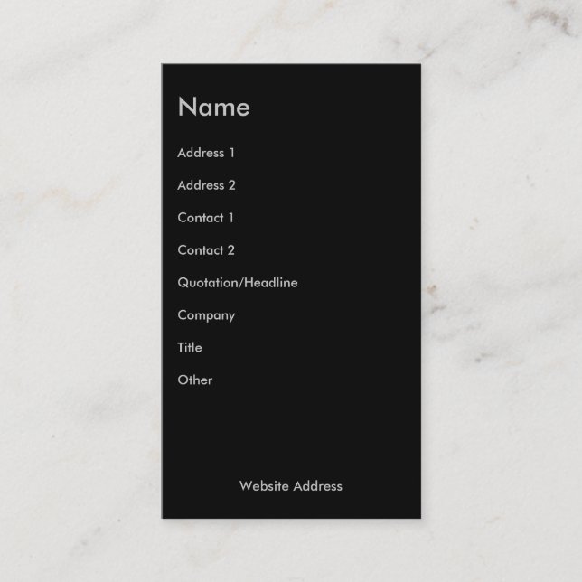 Cartão De Visita Após a obscuridade (Frente)