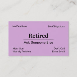 Cartão De Visita Aposentação Fora De Negócio Engraçada