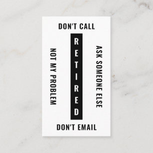 Cartão De Visita Aposentado Não É Meu Problema, Retirada Engraçada