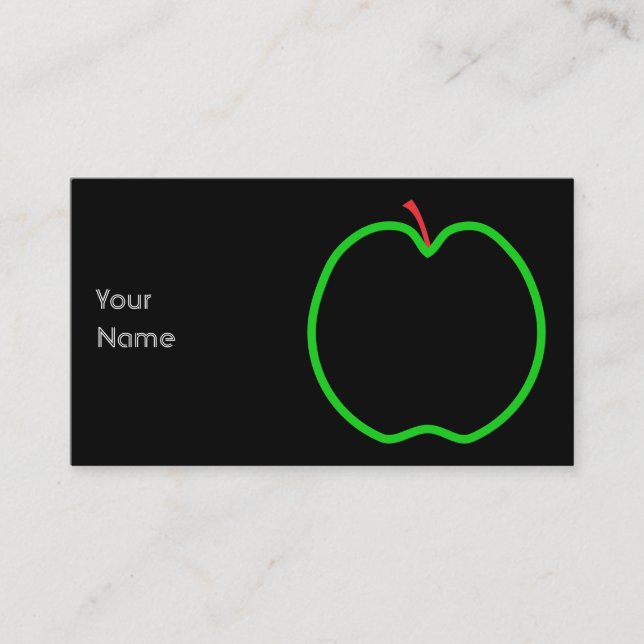 Cartão De Visita Apple preto, vermelho e verde projeta (Frente)