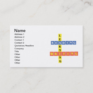 Cartão De Visita Aprendendo a escrita da leitura