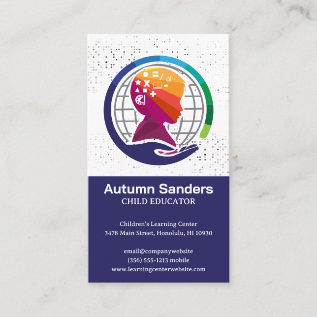 Cartão De Visita Aprendizado e educação infantil (Frente)