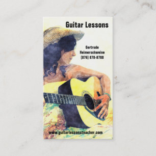 Cartão De Visita Aprendizagem jogar - lições de música da guitar