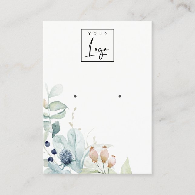 Cartão De Visita Apresentação de Folheto Verde Azul Pastel (Frente)