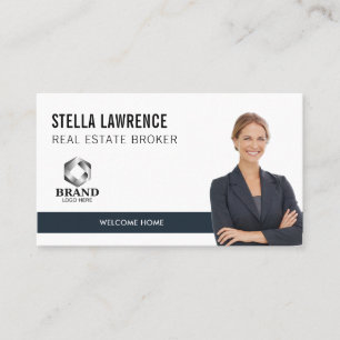 Cartão De Visita Apresentação de LOGO com Foto para Agente Imobiliá