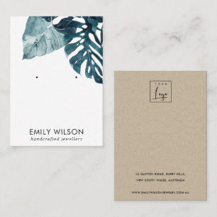 CARTÃO DE VISITA APRESENTAÇÃO DE OUVIDO DO ESTUDO DE MOSTERA AZUL T