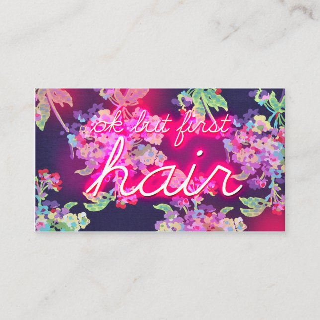 Cartão De Visita Aprovação de néon mas cabelo do fulgor 311 (Frente)