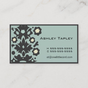Cartão De Visita Aqua & flower power preto