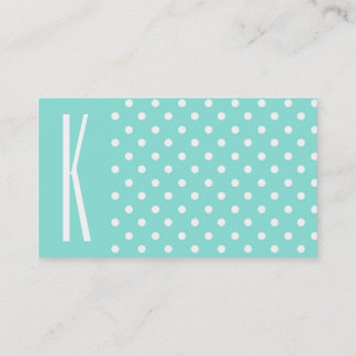 Cartão De Visita Aqua Turquoise e Bolinhas brancas