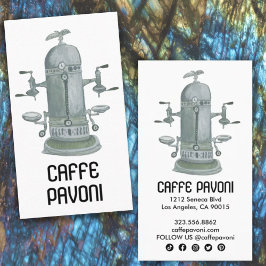 Cartão De Visita Aquarela Café de Máquina Espresso Antica