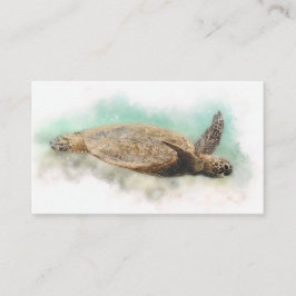 Cartão De Visita Aquarela de Tartaruga marinha havaiana