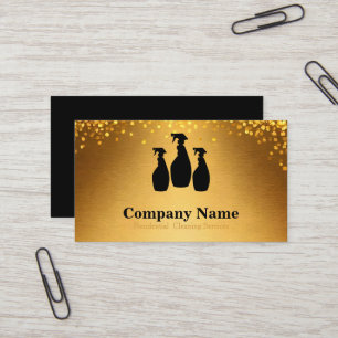 Cartão De Visita Aquarela do Serviço de Limpeza Elegante