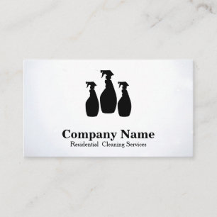 Cartão De Visita Aquarela do Serviço de Limpeza Elegante