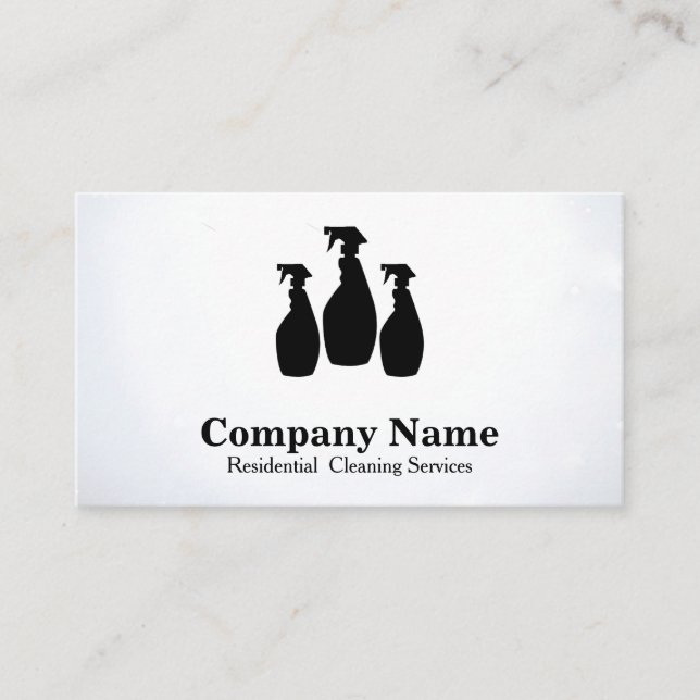 Cartão De Visita Aquarela do Serviço de Limpeza Elegante (Frente)