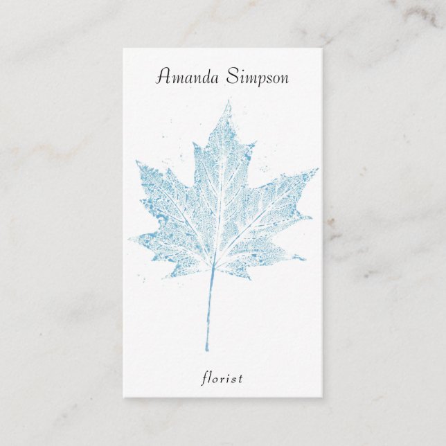 Cartão De Visita Aquarela, folha de mapeamento, flor florista (Frente)