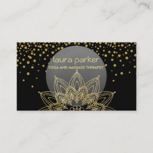 Cartão De Visita Aquarela Logotipo da Flor do Lotus Yoga Healing He