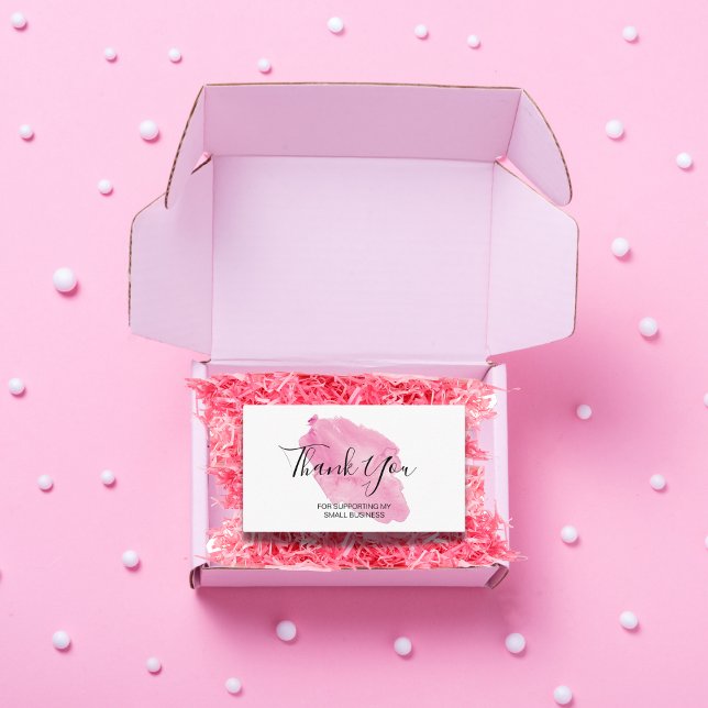 Cartão De Visita Aquarela Obrigado por apoiar o meu pequeno (Criador carregado)