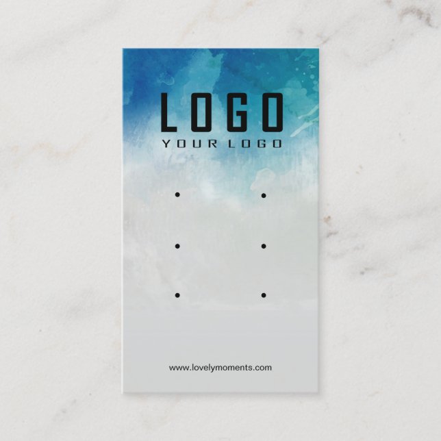 Cartão De Visita Aquarela Ocean Beach Summer Earring (Frente)