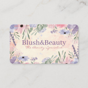 Cartão De Visita Aquarela Quadro de Flores Pintadas à Mão