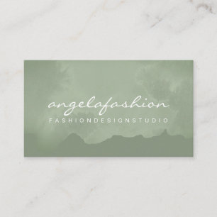 Cartão De Visita Aquarela Verde Boho Chic Vegana
