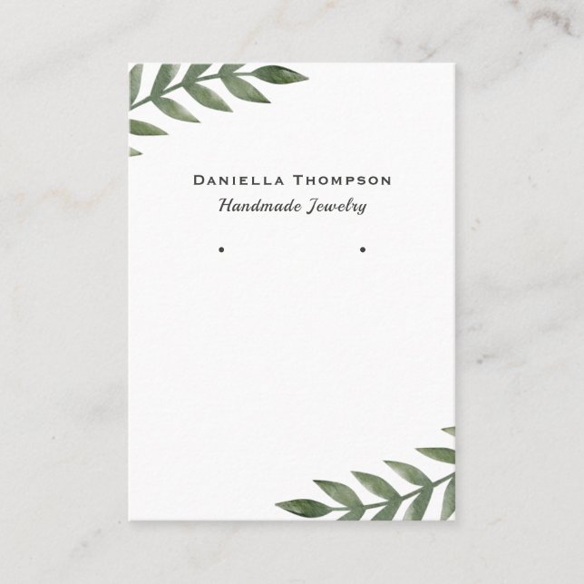 Cartão De Visita Aquarela Verde Deixa Vídeo De Ouriços (Frente)