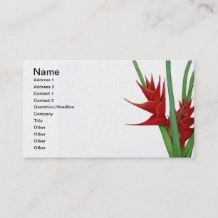 Cartão De Visita Aquarela vermelha de Heliconia