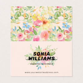 Cartão De Visita Aquarelas delicadas buquês de flores