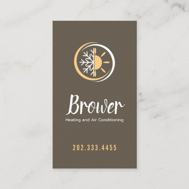 Cartão De Visita Aquecimento e ar condicionado, arrefecimento, repa (Frente)