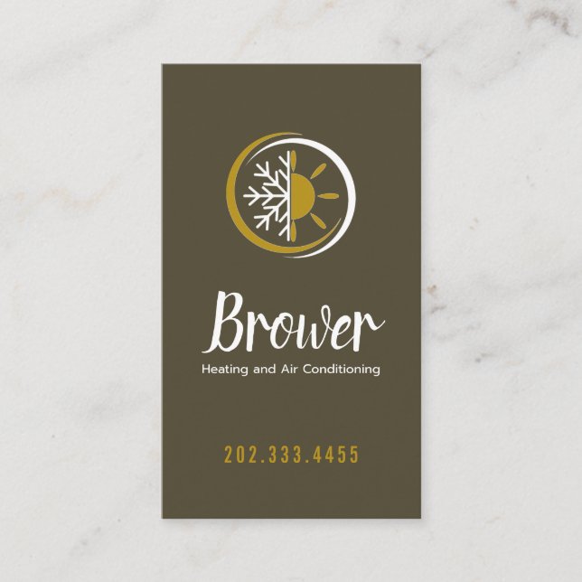 Cartão De Visita Aquecimento e ar condicionado, arrefecimento, repa (Frente)