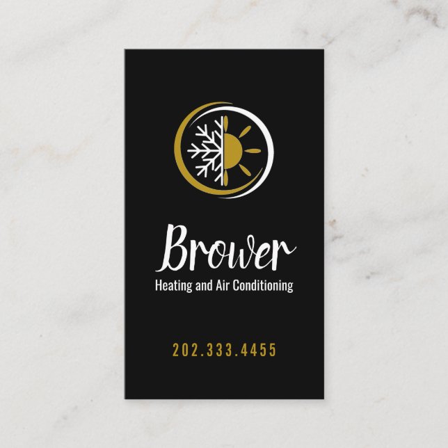 Cartão De Visita Aquecimento e ar condicionado, arrefecimento, repa (Frente)
