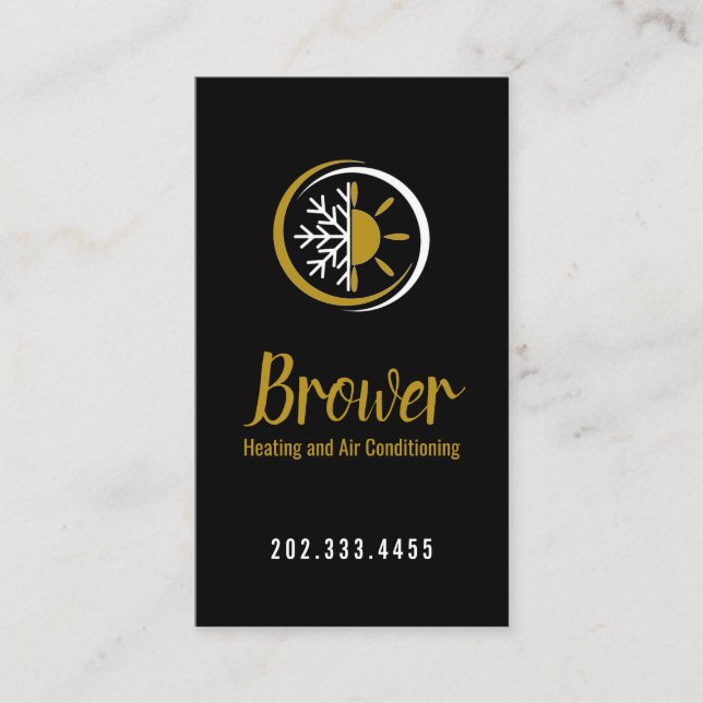 Cartão De Visita Aquecimento e ar condicionado, arrefecimento, repa (Frente)